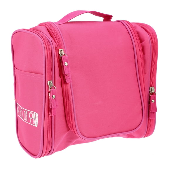 1 Pc Travel Makeup Bag, Travel Toiletry Organizer, Makeup Brush Holder, Waterproof Oxford Cloth, Rose Red