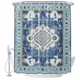 thumbnail image 2 of Blue Boho Waterproof Fabric Shower Curtain,Farmhouse Bohemian Medallion Oriental Flower Waterproof Fabric Shower Curtain for Bathroom Curtains Bathtubs Shower Curtains with 12 Hooks Small 36x72in, 2 of 8