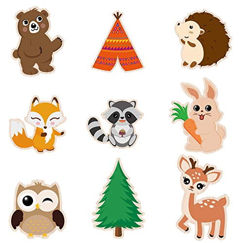 WERNNSAI Woodland Creatures Centerpieces - 18 PCS Double-sided Cutouts Woodland Party Decorations Forest Animal Painted Cardboard for Kids Baby Shower Birthday Party Supplies WERNNSAI Woodland Creatures Centerpieces - 18 PCS Double-sided Cutouts Woodland Party Decorations Forest Animal Painted Cardboard for Kids Baby Shower Birthday Party Supplies