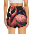 thumbnail image 2 of Lsque Colorful Floral Flamingo Printed Women's Running Shorts with Liner Pockets,Elastic Quick Dry Workout Athletic Gym Yoga Shorts,Womens High Waist Shorts-Medium, 2 of 9
