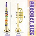 thumbnail image 4 of Set of 2 Music Inst ents T pet and Saxophone Portable Clarinet with Colored Keys Educational Toy, 4 of 5