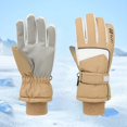 thumbnail image 2 of Men Women Winter Ski Gloves for Men Women Touchscreen Compatible Thermal Lined Thick Cold Weather Outdoor Protection Khaki, 2 of 4