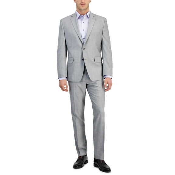 Perry Ellis Portfolio Mens Modern fit 2 Piece Suit 40 L / 33 Waist Light Grey