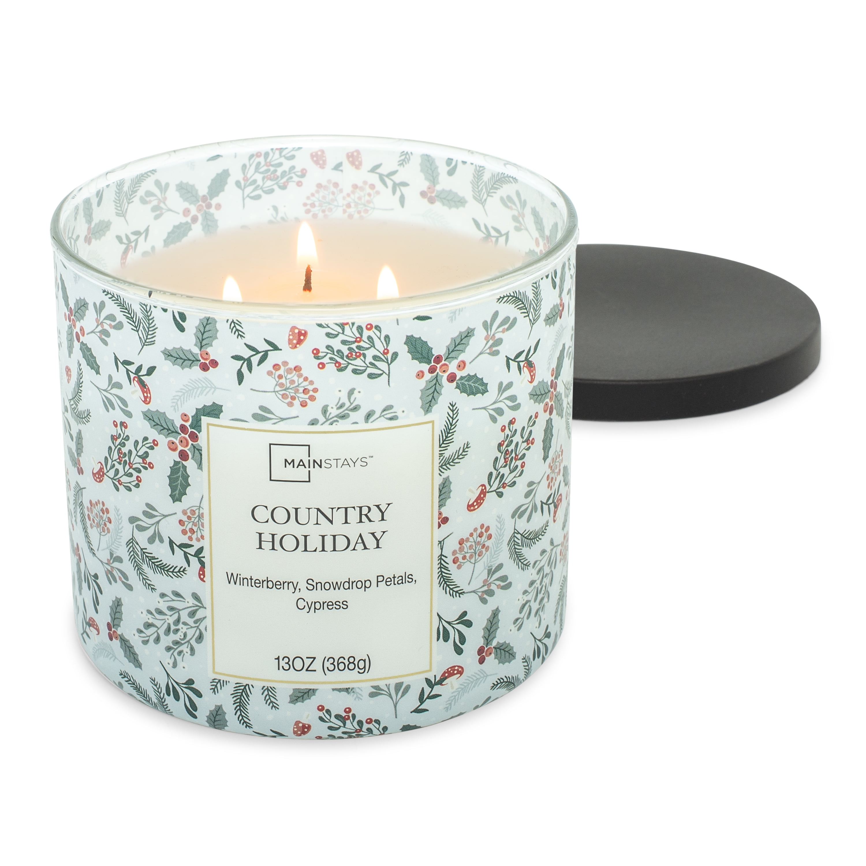 (2 pack) Mainstays Scented 3 Wick Jar Candle, Country Holiday, 13 oz.