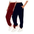 thumbnail image 1 of ameIAEA Women 2 Pack Sweatpants Drawstring Workout Running Pants Elastic Waist Lounge Pants, 1 of 2