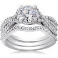 thumbnail image 1 of 1 3/4ct Twist Diamond Engagement Ring & Matching Wedding Band Set 14K White Gold, 1 of 4