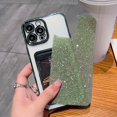 thumbnail image 3 of Compatible for iPhone 14 Pro Max 6.7 Inch Bling Plating Case with Card Slot, Cute Clear Glitter Phone Case for Women Girls Soft TPU Shockproof Back Cover for iPhone 14 Pro Max Green, 3 of 15