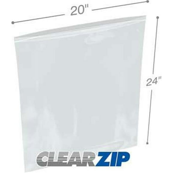 International Plastics CZ42024 20 x 24 in. ClearZip Lock Bags, 0.004 Gauge - Case of 250