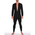 thumbnail image 2 of Coduop Men Pajamas Long Sleeve One Piece Button Down Jumpsuit Romper Sleepwear, 2 of 6