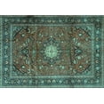 thumbnail image 1 of Ahgly Company Indoor Rectangle Persian Turquoise Blue Traditional Area Rugs, 8' x 12', 1 of 4