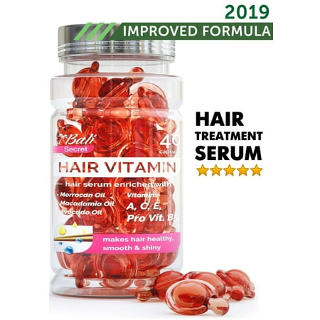 Hair Treatment Serum by Bali Secret – 2019 Improved Formula – No Need to Rinse – with Argan Macadamia Avocado Oils – Vitamins A C E Pro Vitamin B5 – Best Women Hair Oil