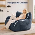 thumbnail image 3 of PamapicLife 61"W Bean Bag Chair Blue Large Foam Filled and Plush Corduroy Indoor Sofa, 3 of 8