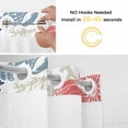 thumbnail image 5 of Navy Blue Coastal No Hook Shower Curtain with Snap in Liner, Waterproof Fabric Shower Curtains, Grey Red Beige Coral Starfish Nautical Shower Curtain Set Top See Through for Bathroom 72"x78", 5 of 8