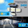 thumbnail image 3 of shiyou-Outdoor Solar Motion Sensor Lights - Dual Sensor 342 LED 4000LM 7000K for Outside Security Lighting - IP65 Waterproof and Remote Control Flood Lights for Yard, Garage, Garden (1 Pack), 3 of 4