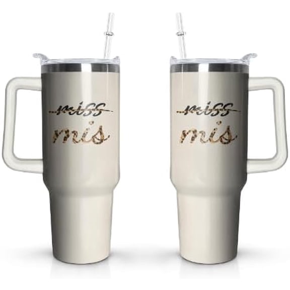 Bride Tumbler with Straw and Lid 40oz Stainless Steel Bride Water Bottle - Wedding Gifts for Bride - Bride to Be Cup - Bridal Gift