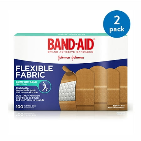 Monkey Band Aid - (2 Pack) Band-Aid Brand Flexible Fabric Adhesive Bandages, One Size, 100 ct