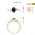thumbnail image 4 of ANGARA Natural Oval Sapphire Bypass Ring with Trio Diamond Accents in 14K Yellow Gold for Women (Size-7x5mm) | September Birthstone, Anniversary, Jewelry Gift for Women | Natural Blue Sapphire Ring, 4 of 9