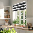 thumbnail image 3 of Black Grey Valances for Windows, 54 x 18in, and White Striped Geometric Rod Pocket Kitchen Valance Curtain Light Filtering Window Treatments for Living Room Bedroom, 1 Panel, 3 of 7