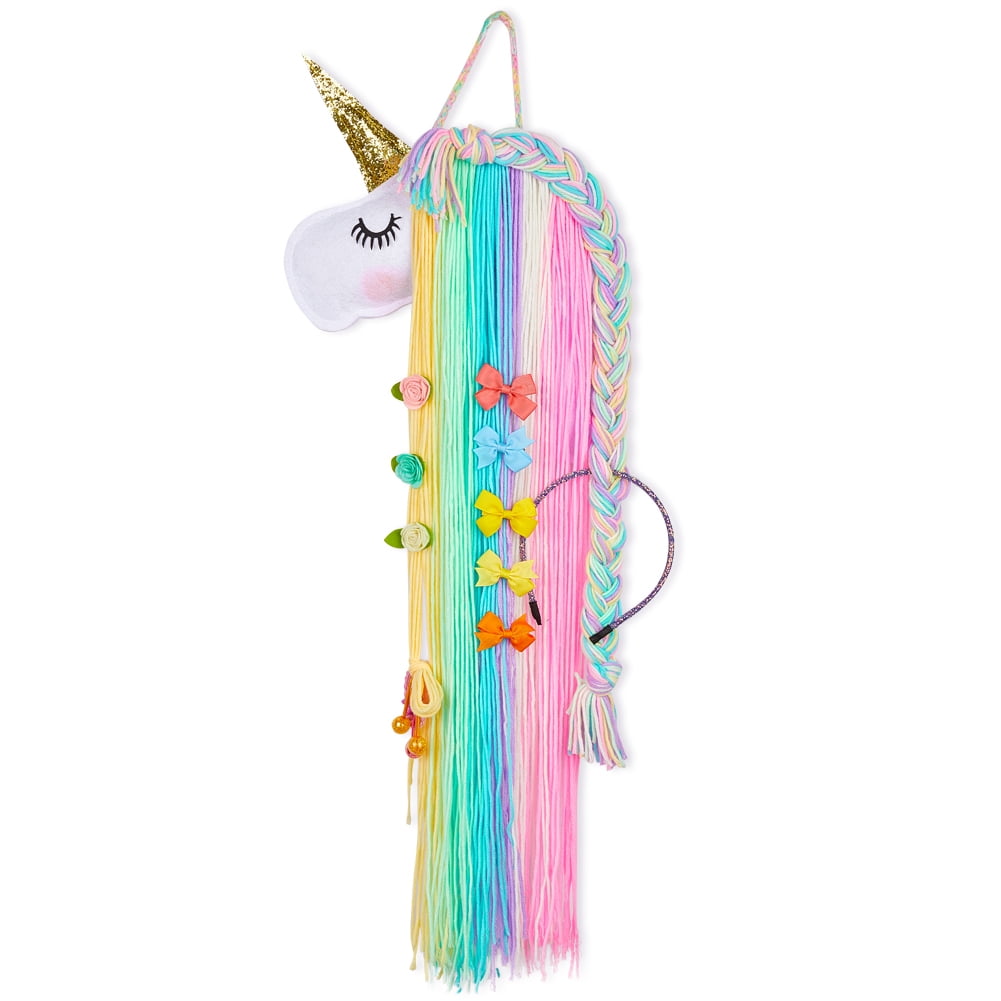 Unicorn Hair Storage Belt Clips Barrette Holder Headband Wall Hanging Organizer 