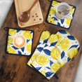 thumbnail image 5 of Blue Lemon Kitchen Oven Mitt and Pot Holder Sets 4 Pcs for Baking, Cooking and Grilling, Heat Resistant Up To 392 °F, 5 of 7