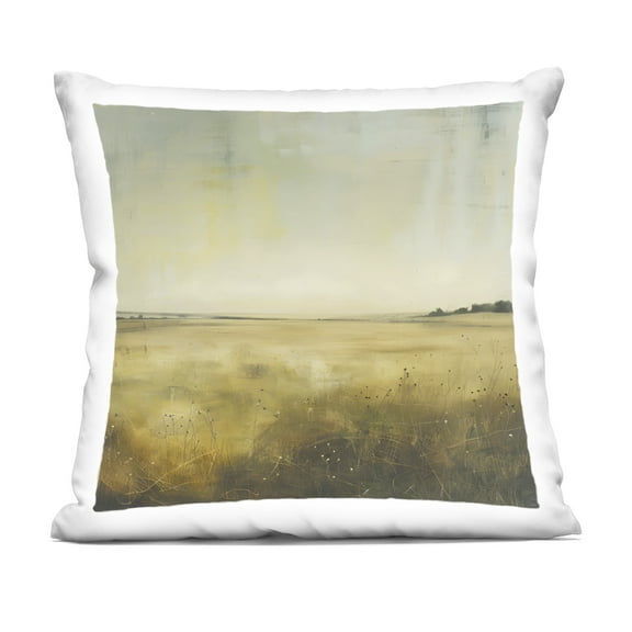 Stupell Industries Farmhouse Field Abstraction 18" x 18" Landscape & Nature Print Polyester Throw Pillow, Zip Closure 1 Count