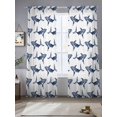 thumbnail image 2 of Summer Ocean Blue Whales Sheer Curtains 84 Inch Long 2 Panels, Nautical Coastal Sea Watercolor Marine Life Light Filtering Rod Pocket Curtains, Sheer Voile Drapes for Living Room Bedroom, 52"x84", 2 of 8
