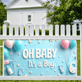 thumbnail image 7 of LUUFILx Baby Shower Backdrop for Baby Boy Banner with Balloons and Footprints Ideal for Party Decorations Photography Backgrounds Wall Banner Occasion, 7 of 7