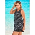 thumbnail image 3 of Swim 365 Women's Plus Size Longer-Length Handkerchief Hem Tankini Top, 3 of 6