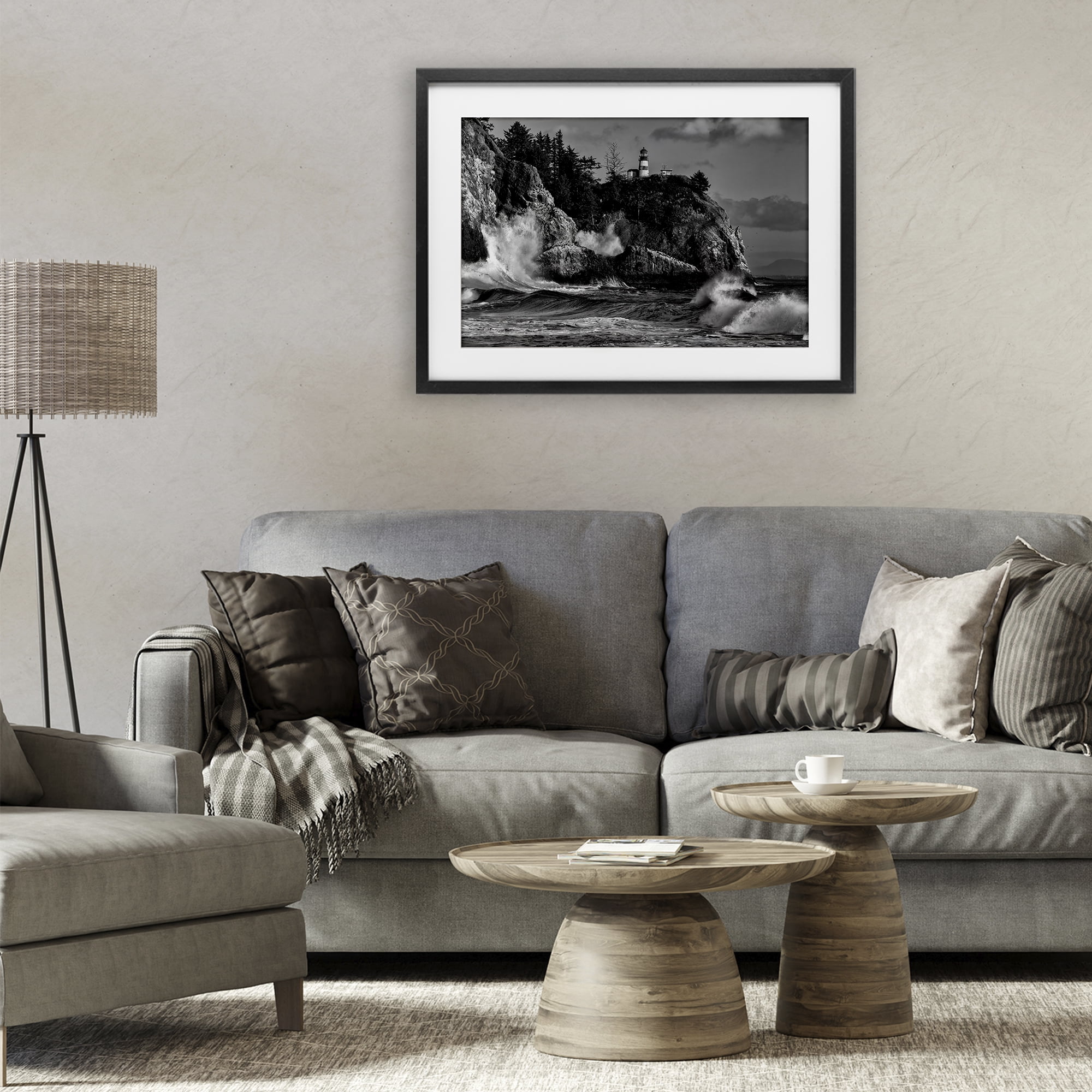 Stupell Industries Rising Tide at Cape Black Framed Print Under Glass, design by Rick Berk