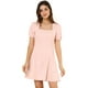 thumbnail image 1 of Vestidos Elegantes De Cuello Cuadrado Para Mujer Vestido Corto De Una Línea De Manga Abullonada De Algodón De Color Sólido Rosa S, 1 of 6