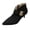 Black, variant on YLYL Women's Suede Ankle Booties Stiletto Heel Pointed Toe Side Zipper Chelsea Short Boots with Buckled