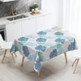thumbnail image 6 of Ocean Tablecloth Coastal Nautical Rectangle Tablecloth Coral Print Ocean Themed Beach Decorative Waterproof Table Covers for Outdoor Dining Room Kitchen Living Room, 60x84 Inches, Navy/Blue/Teal/, 6 of 6