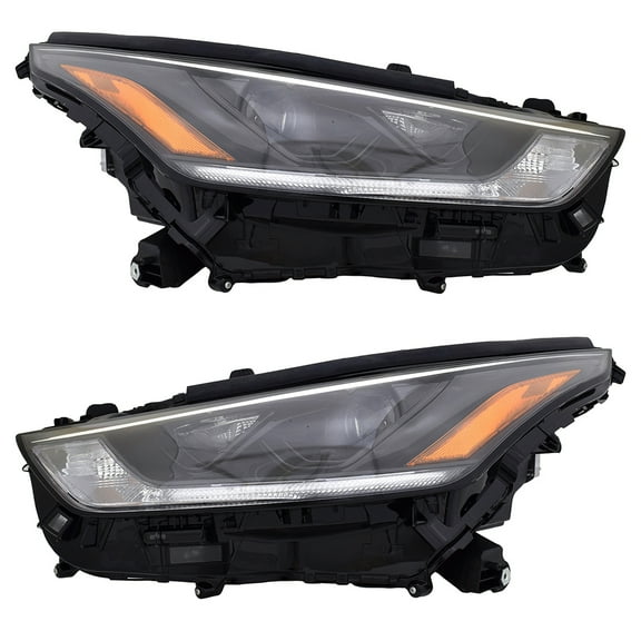 New Pair Of Headlights Compatible With Toyota Highlander Xse Sport Utility 4-Door 2.4L 2023 By Part Number To2503303 81110-0E470 811100E470 To2502303 81150-0E470 811500E470