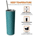 thumbnail image 6 of 20oz Teal Christmas Snowflake Pattern Skinny Tumblers Stainless Steel Tumbler with Lid and Straw,Vacuum Insulated Double Wall Travel Tumbler Cups with Cleaning Brush for Coffee,Tea, 6 of 6