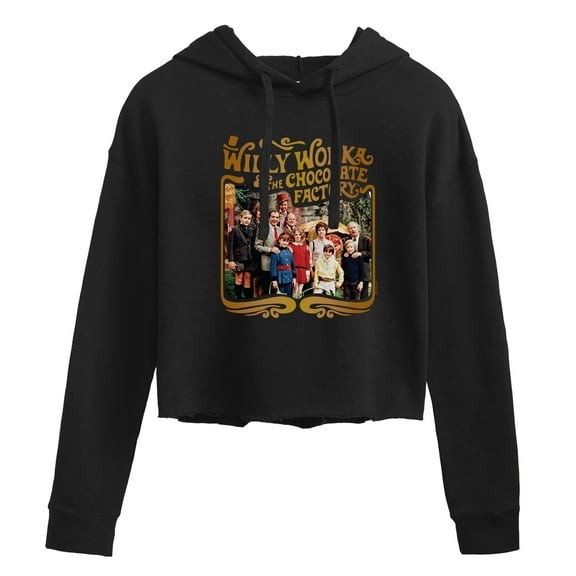 Willy Wonka & The Chocolate Factory - Golden Ticket Winner's Photo - Juniors Cropped Pullover Hoodie