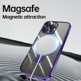 thumbnail image 3 of for iPhone 16 Pro Max Magnetic Clear Case with All-inclusive Camera Lens Film [Compatible with MagSafe] Shockproof Plating Anti-yellowing Transparent Ring Kickstand Slim Phone Case,Darkpurple, 3 of 7
