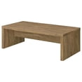 thumbnail image 3 of Nette 47 Inch Coffee Table with Rough Hewn Saw Marks- Wood- Natural Brown, 3 of 5