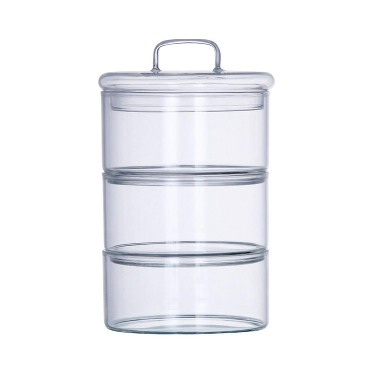 Anti-slip Storage Jar, 3 Pack , with Airtight Wood Lid Glass Kitchen  Canisters 12oz, 17oz, 25oz