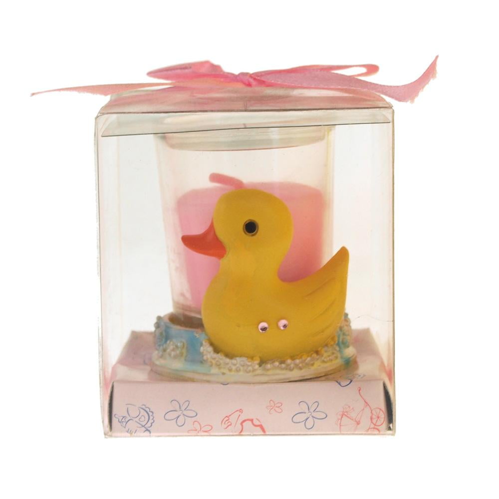 Votive Candle Favors, 2Inch, Rubber Ducky, Light Pink