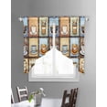 thumbnail image 3 of Watercolor Coffee Swag Valances for Windows, Retro Coffee Patchwork Rod Pocket Sheer Valances for Small Windows, Swag Toppers Light Filtering for Kitchen Living Room 2 Panels 28''x36'', 3 of 6