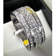 thumbnail image 2 of 2Ct Princess Cut Simulated Diamond Wide Men's Band Ring 14K White Gold Plated, 2 of 2