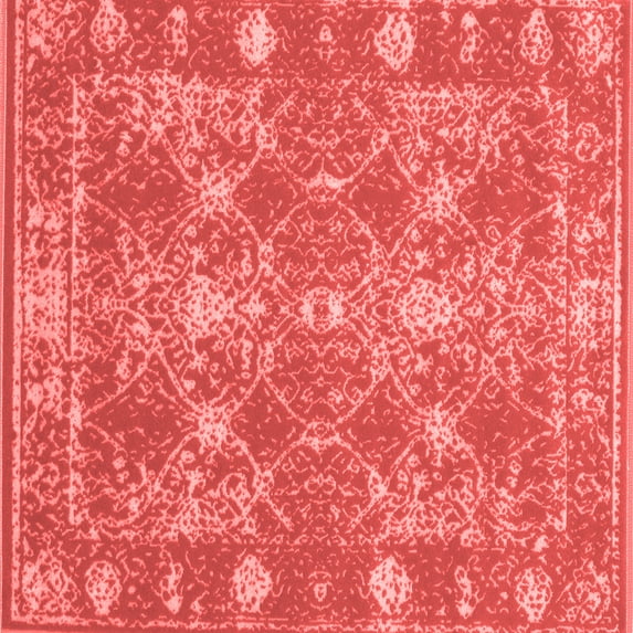 Ahgly Company Indoor Square Persian Red Bohemian Area Rugs, 4' Square