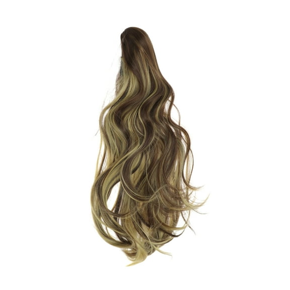 Unique Bargains 1 Pc Inward-curling Wig Hair Clips for Hair Extension 23.62" Length Beige Brown