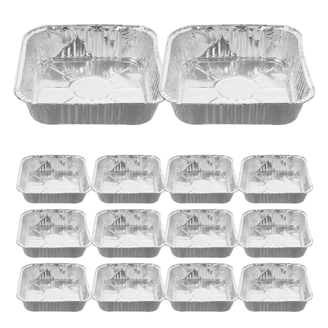 30 moldes desechables de aluminio para hornear, cuadrados y rectangulares