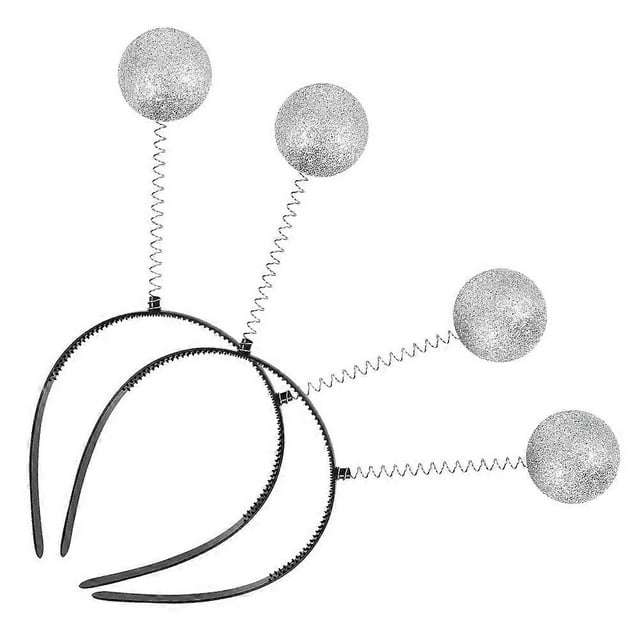 5PCS Space Costume Headband with Glitter Ball Boppers – Lightweight Plastic Martian Antenna Headdress for Birthday, Holiday, Party Use