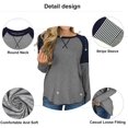 thumbnail image 3 of Womens Color Block Leopard T Shirts Casual Striped Long Sleeve Tunic Tops, 3 of 6