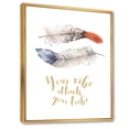 thumbnail image 3 of Your VIbe Attracts Your Tribe Two Feathers 12 in x 20 in Framed Painting Canvas Art Print, by Designart, 3 of 5
