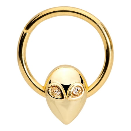 ring septum cartilage alien accent clear candy body segment 16g pvd hoop nose seamless steel