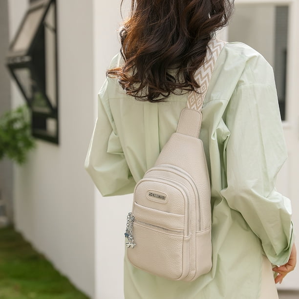 Bolsa De Pecho Bolsa de pecho Mujer Moda casual PU Bolsas de hombro Bolsillo en la cintura Blanco Ndcxsfigh Para Estrenar Bodega Aurrera en linea