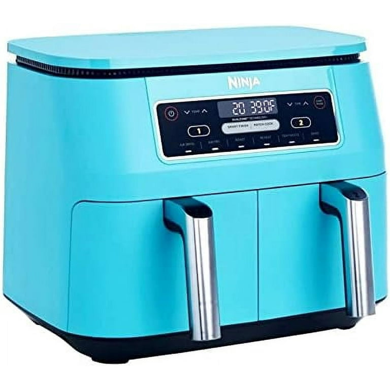 Ninja Dz201 (Turquoise) Foodi 6-in-1 2-Basket Air Fryer with DualZone Technology, 8-Quart Capacity, and A Dark Grey Stainless (Restored) (Certified